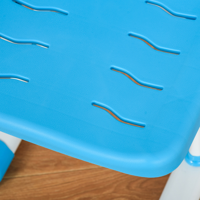  Set Masa si Scaun pentru Copii 6-12 Ani Reglabile pe inaltime si Blat inclinabil 45°, 80x54,5x82-104 cm, Albastru [9]