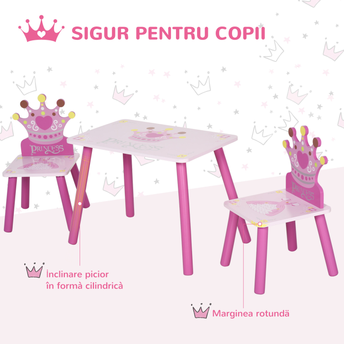  Set Masa si Scaune Copii - Design Printesa, 3-8 Ani [4]