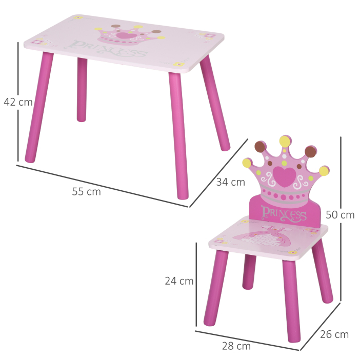  Set Masa si Scaune Copii - Design Printesa, 3-8 Ani [3]