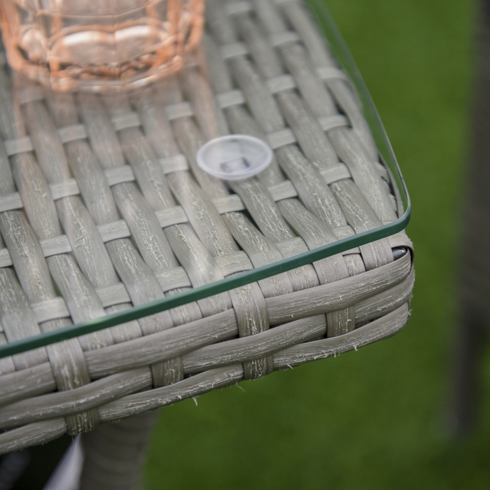  Set Masuta si Scaune de Gradina, Sufragerie de Exterior din Ratan, Gri [9]