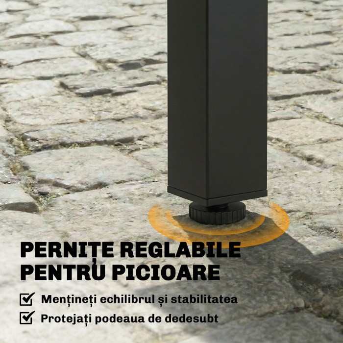  Set Mese de Exterior cu Scaune Stivuibile, Gri [9]