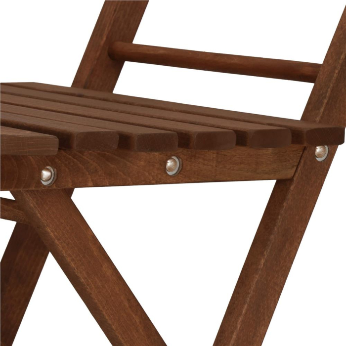 Set mobilier balcon sau terasa din lemn de fag, pliabil, masa 52x51x65 cm si 2 scaune, maro inchis [10]