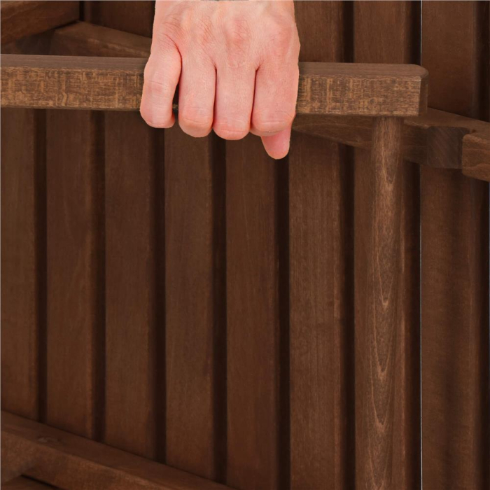 Set mobilier balcon sau terasa din lemn de fag, pliabil, masa 52x51x65 cm si 2 scaune, maro inchis [5]