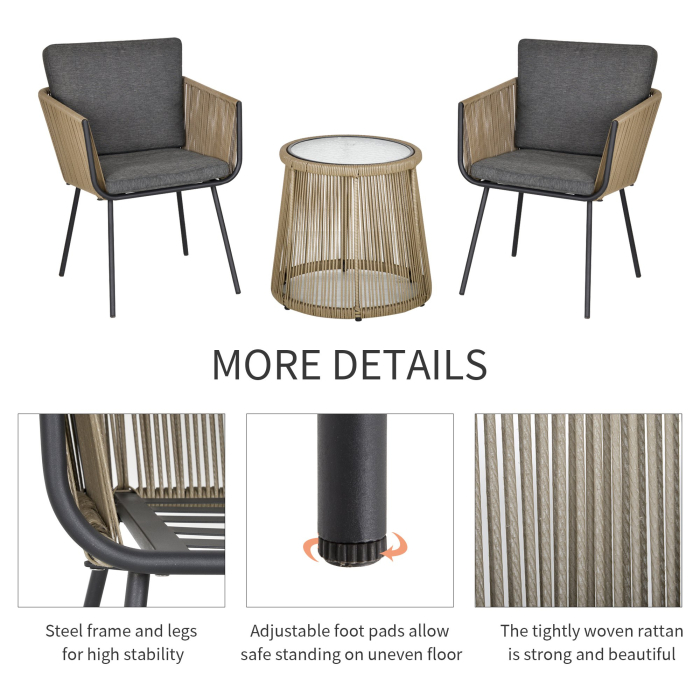  Set Mobilier de Gradina cu 2 sezlonguri Recliner pentru Exterior, cu Perna Captusita din PE, 196x65x22 cm, Gri [6]