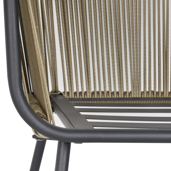  Set Mobilier de Gradina cu 2 sezlonguri Recliner pentru Exterior, cu Perna Captusita din PE, 196x65x22 cm, Gri [9]