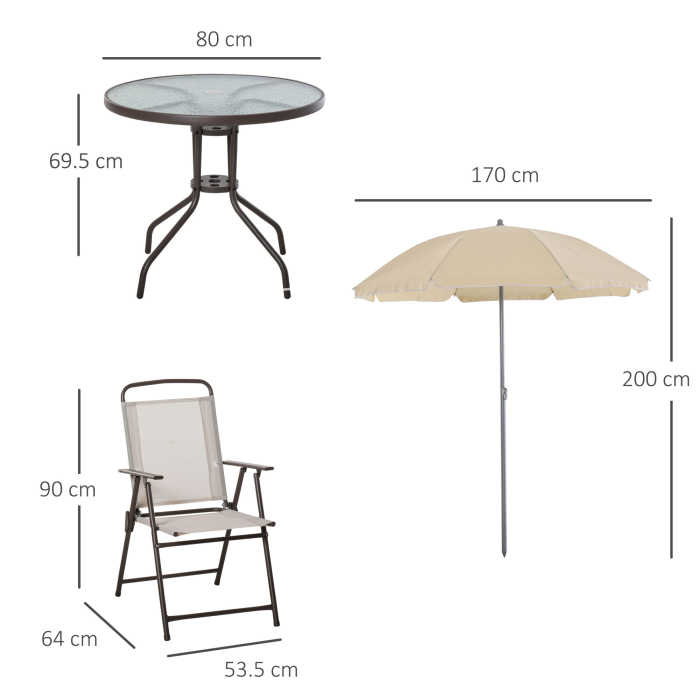  Set Mobilier de Gradina cu Tuburi Otel 6 bucati, crem [3]