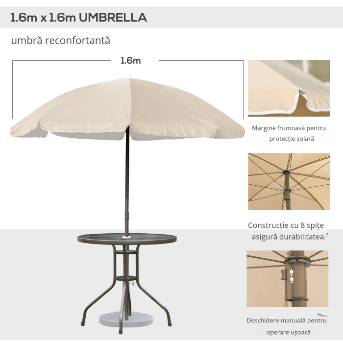  Set Mobilier de Gradina cu Tuburi Otel 6 bucati, crem [6]