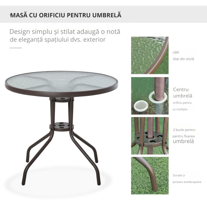  Set Mobilier de Gradina cu Tuburi Otel 6 bucati, crem [5]