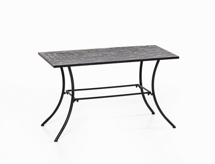 Set mobilier de gradina Gismo, 4 piese, masa cu blat din mozaic ceramic cu aspect de piatra naturala, banca pentru 2 persoane si 2 scaune pliabile pen [14]