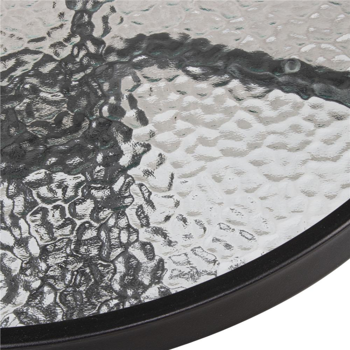 Set mobilier gradina, 2 scaune si masa rotunda, blat sticla, cadru metalic, 60x70 cm, negru [14]