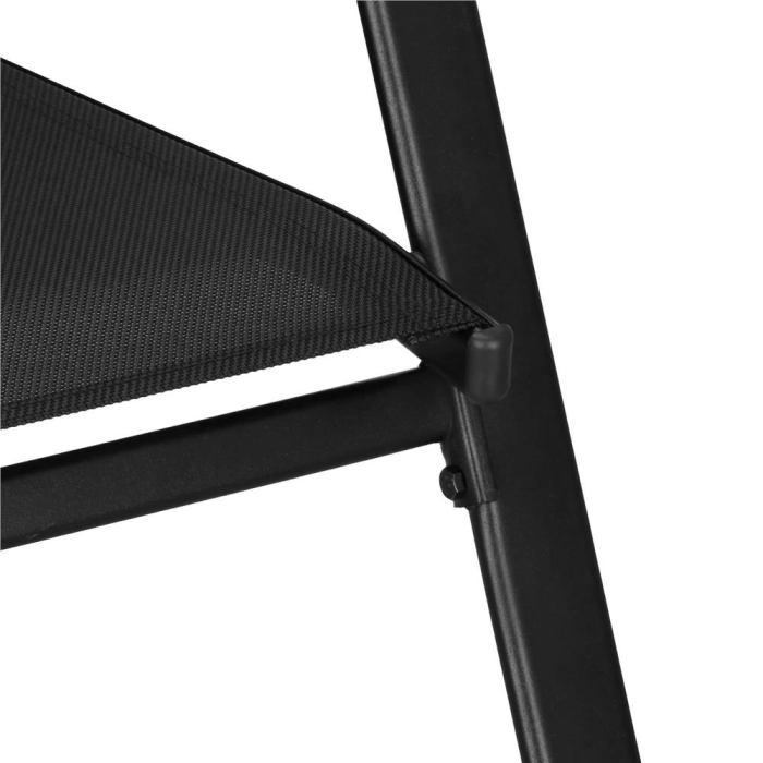 Set mobilier gradina 4 piese, masa cu sticla securizata, 2 scaune si canapea, cadru metalic, negru [27]