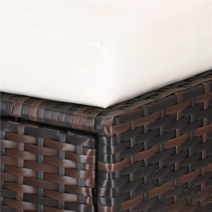 Set mobilier gradina 6 piese din technorattan cu masa si perne, instalare modulara configurabila, maro si crem [20]