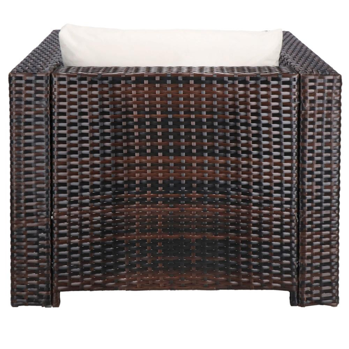 Set mobilier gradina 6 piese din technorattan cu masa si perne, instalare modulara configurabila, maro si crem [23]