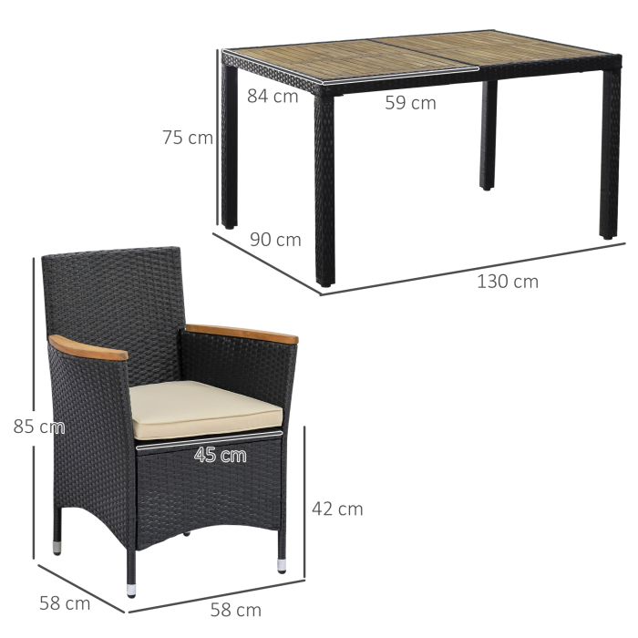  Set Mobilier Gradina 7 Piese - Ratan, Lemn & Perne Moi [3]