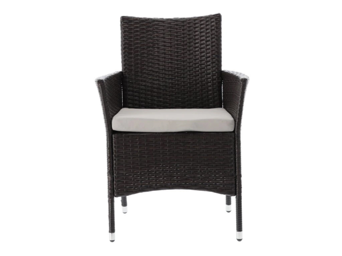 Set mobilier gradina 8 scaune si masa 196x98x73 cm, ratan si cadru otel zincat, blat masa sticla securizata, maro [5]