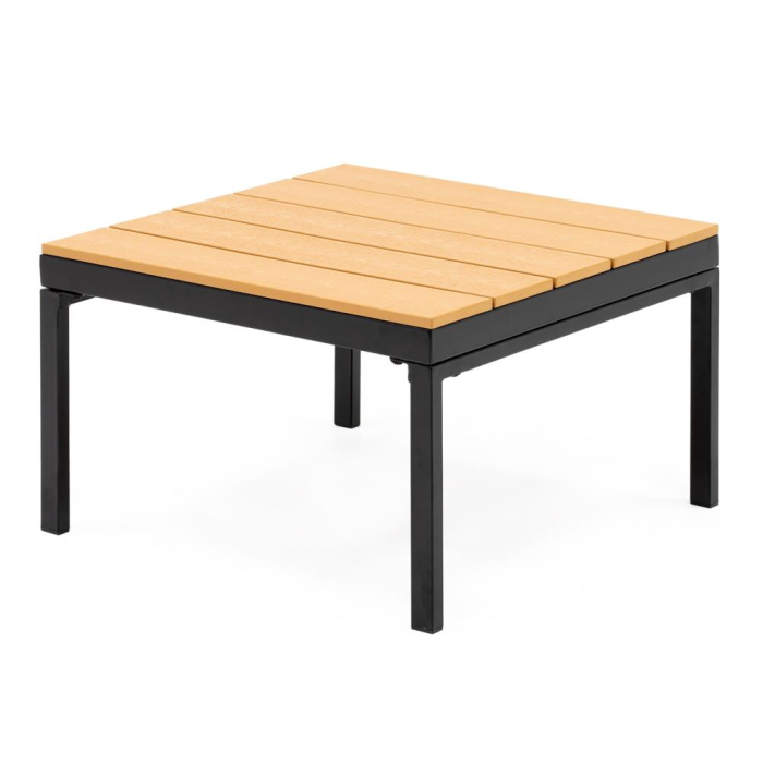 Set mobilier gradina coltar cu masa, separabil in 2 canapele tip sezlong, perne impermeabile, cadru metalic, gri si maro [16]