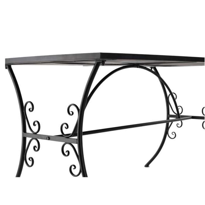 Set mobilier gradina, masa si 4 scaune, blat mozaic ceramic, cadru metalic, negru si albastru [14]