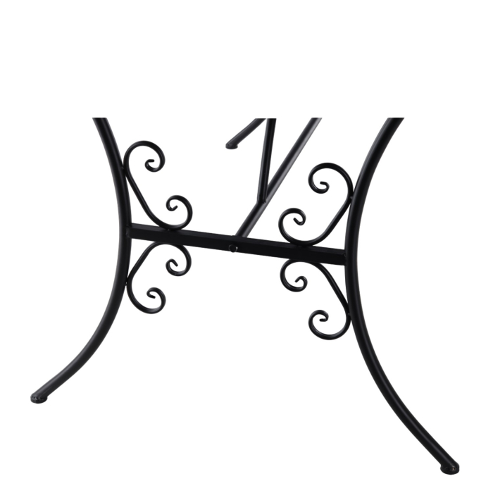 Set mobilier gradina, masa si 4 scaune, blat mozaic ceramic, cadru metalic, negru si albastru [13]