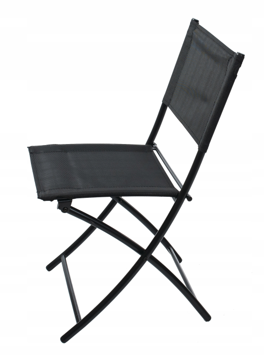 Set mobilier gradina masa semirotunda sticla calita mozaic cu 2 scaune pliabile textilen, gri [8]