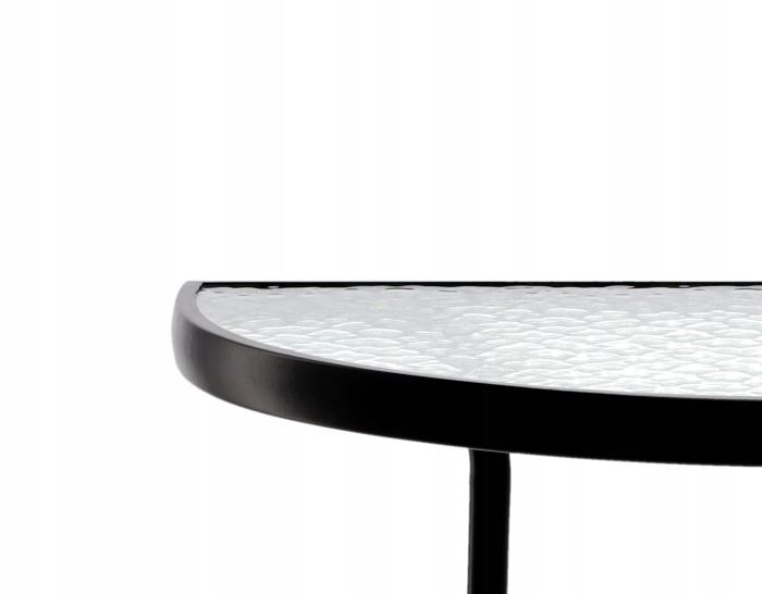 Set mobilier gradina sau balcon, masa semirotund sticla cu 2 scaune pliabile, negru [7]