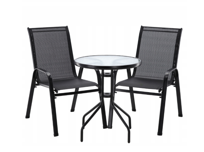 Set mobilier gradina Sersimo Torino, 2 scaune, 1 masa, gri antracit [3]