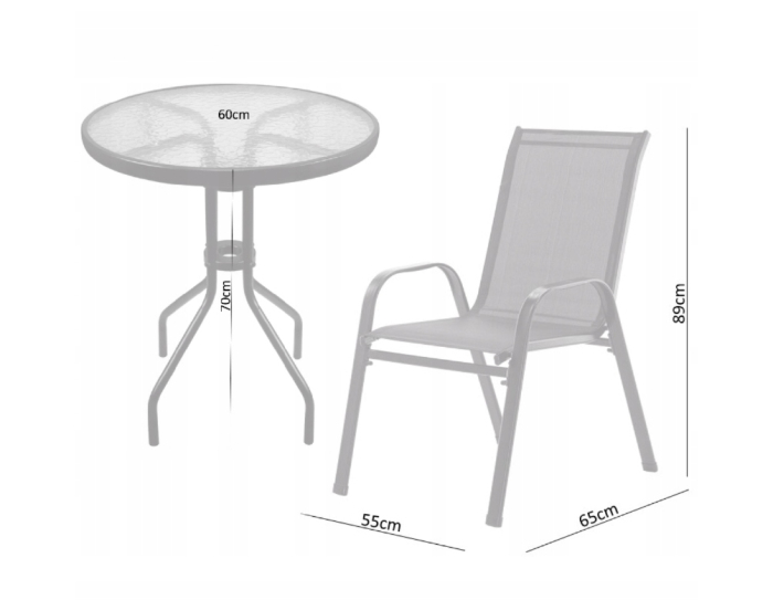 Set mobilier gradina Sersimo Torino, 2 scaune, 1 masa, gri antracit [7]