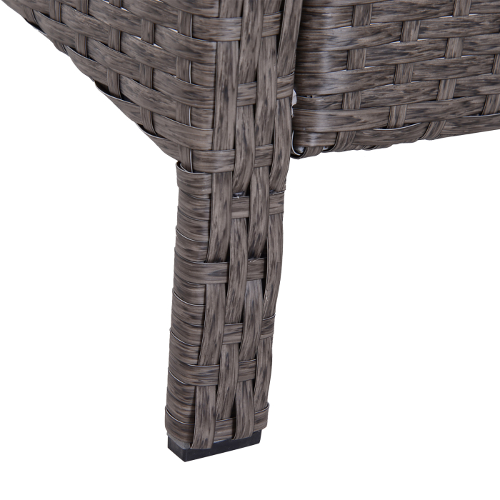  Set Mobilier pentru Extern Canapea cu Pouf si Masuta in PE Rattan cu Perne Gri [8]