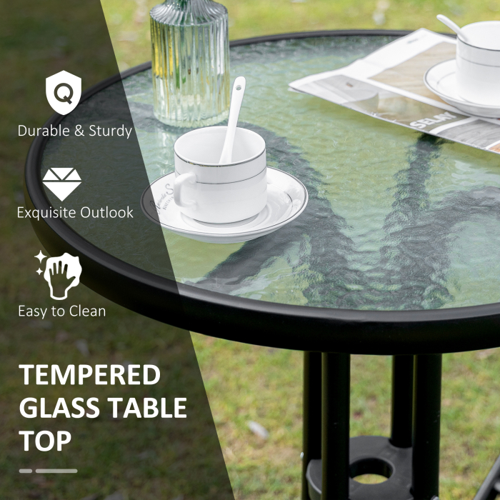  Set Mobilier pentru Gradina din Poly Ratan 3buc Set Masa si 2 Scaune pentru Gradina Pliabile Negru [6]