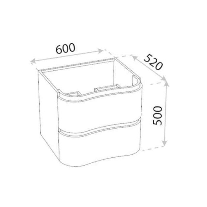 Set mobilier si lavoar, Spectrum, Oviedo 60, design ondulat, alb [3]