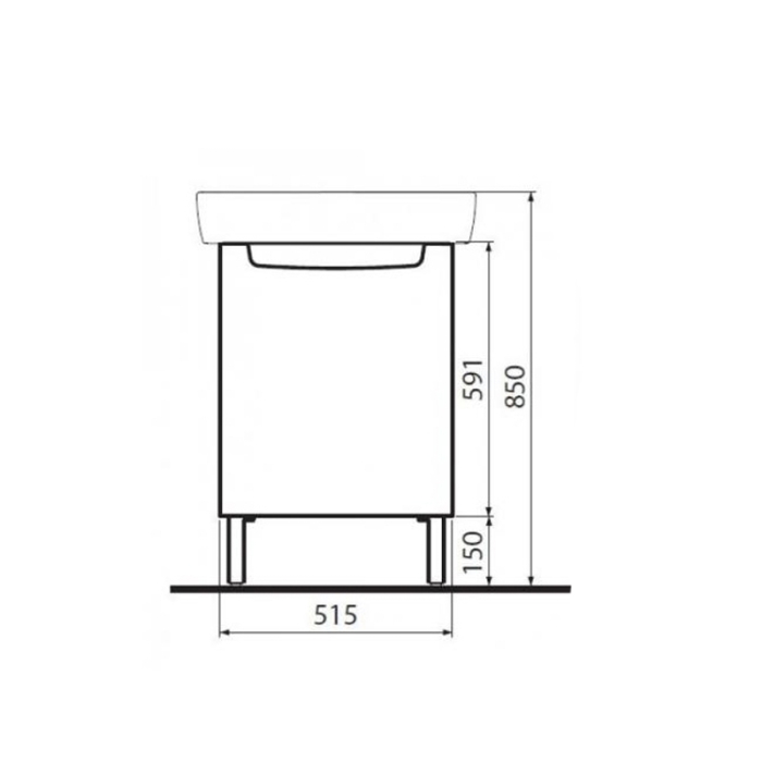 Set mobilier suspendat si lavoar Kolo Rekord, 60 cm, 1 usa, etajera fixa, lavoar inclus, alb [2]