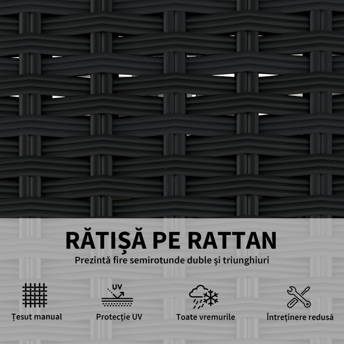  Set Modular de Gradina din Rattan cu Perne, Canapea de Colt Gri, 5 Piese [5]