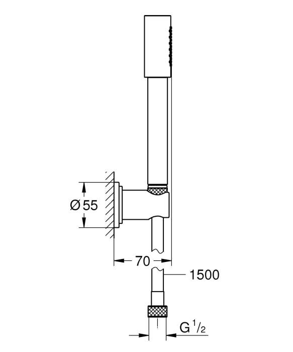 Set para de dus Grohe 26892000, Para dus SPA AQUA, diametru 25 mm, montaj universal, racord 1/2'', crom [5]