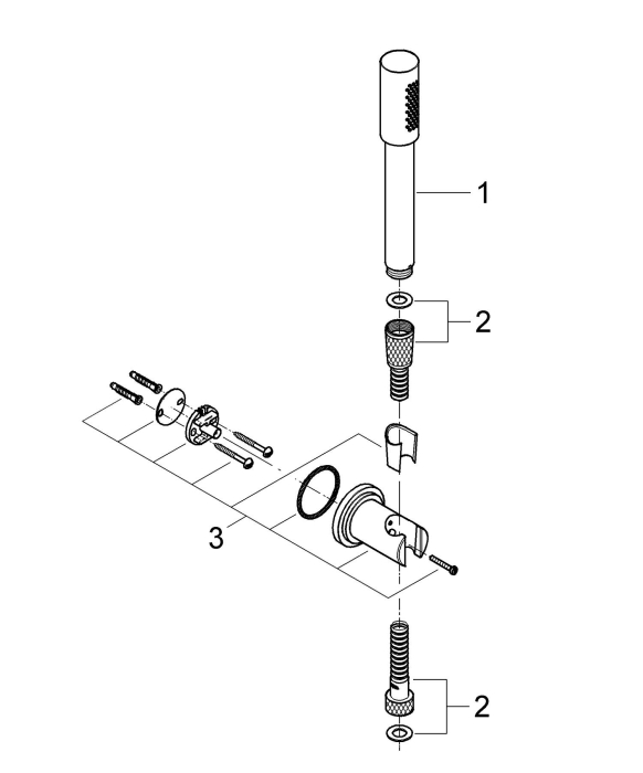 Set para de dus Grohe 26892000, Para dus SPA AQUA, diametru 25 mm, montaj universal, racord 1/2'', crom [6]