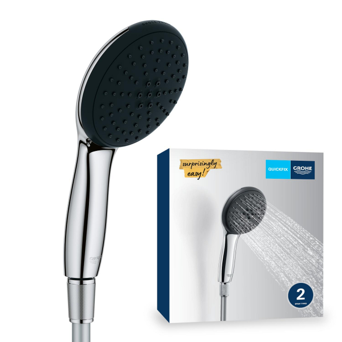 Set para de dus Grohe 26972001, Para dus Vitalio Start 110, diametru 110 mm, 2 functii, montaj universal, crom [17]