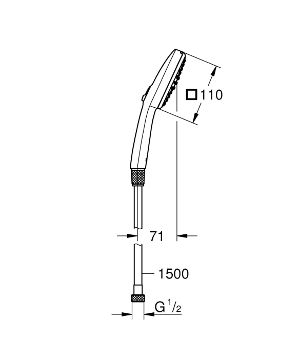 Set para de dus Grohe 26973001, Para dus Vitalio Comfort 110, diametru 110 mm, 2 functii, montaj universal, crom [8]