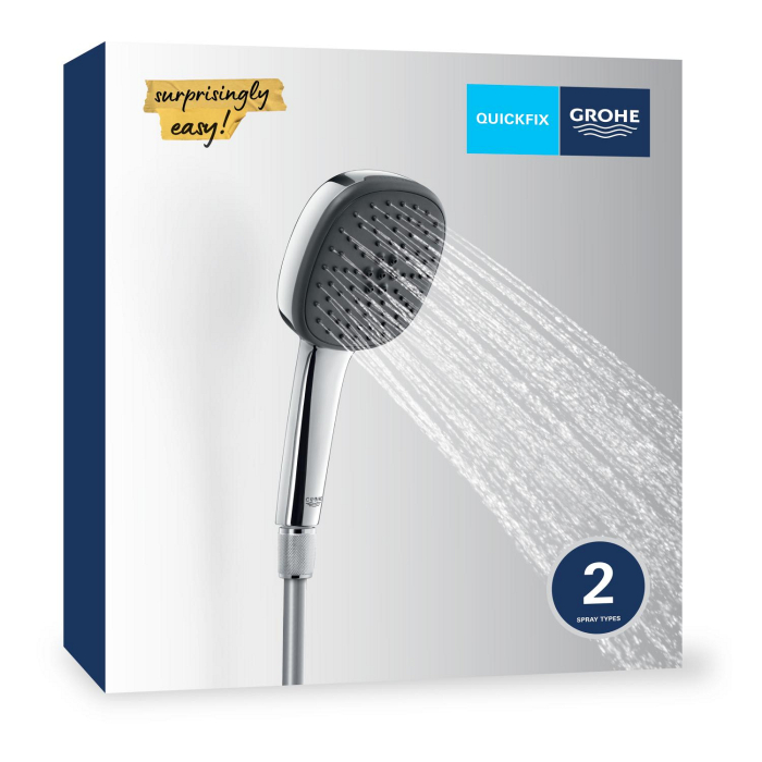 Set para de dus Grohe 26973001, Para dus Vitalio Comfort 110, diametru 110 mm, 2 functii, montaj universal, crom [14]
