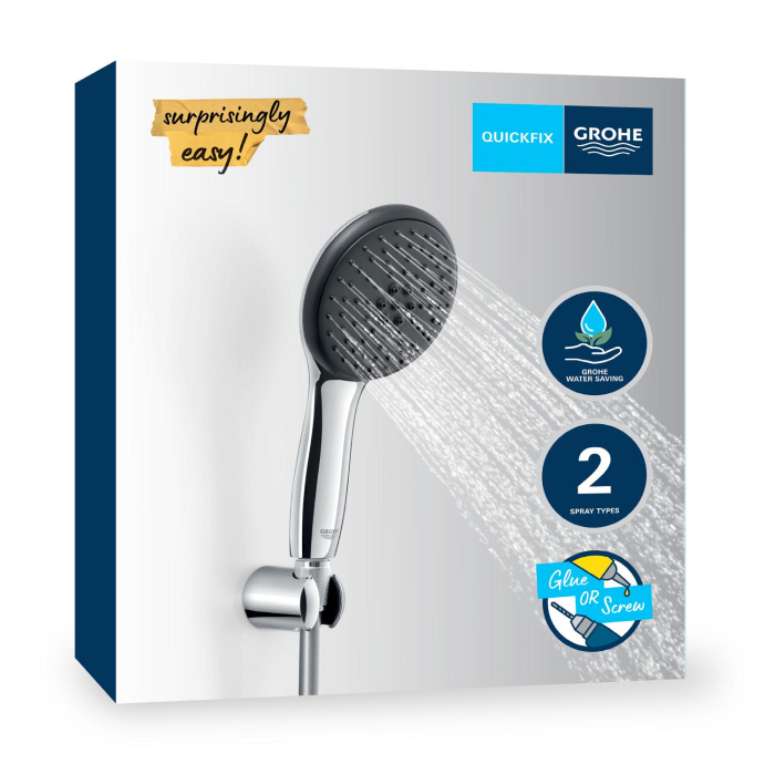 Set para de dus Grohe 27950001, Para dus Vitalio 110, diametru 110 mm, 2 functii, montaj universal, crom [13]