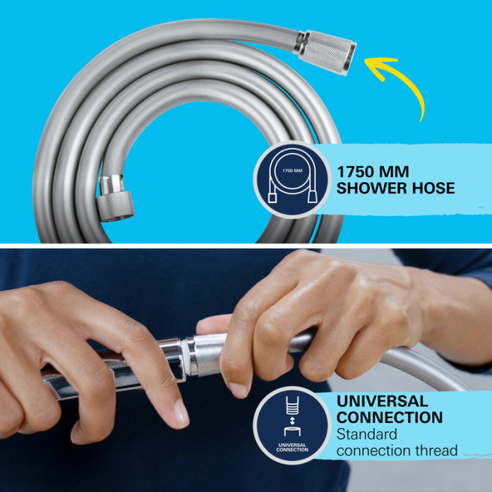 Set para de dus Grohe 27950001, Para dus Vitalio 110, diametru 110 mm, 2 functii, montaj universal, crom [12]