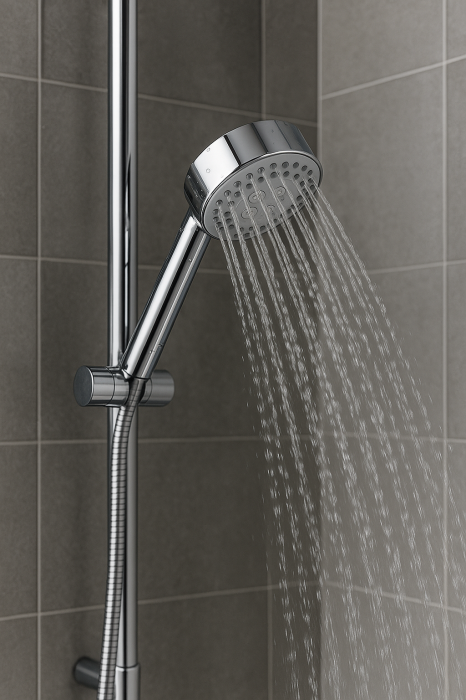 Set para dus cu suport fix Remer Rubinetterie 319MOX, 3 functii, montaj pe perete, finisaj crom lucios, alama [2]