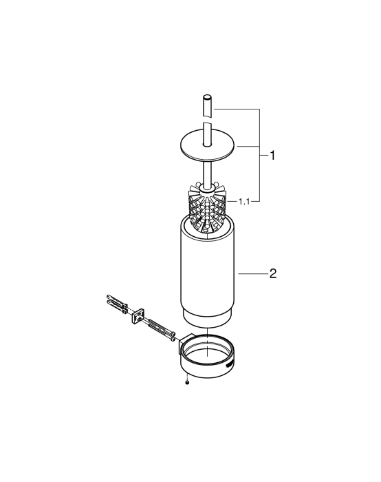 Set perie WC Grohe 41076GN0, Selection, montare pe perete, fixare ascunsa, sticla/metal, mat, auriu [4]