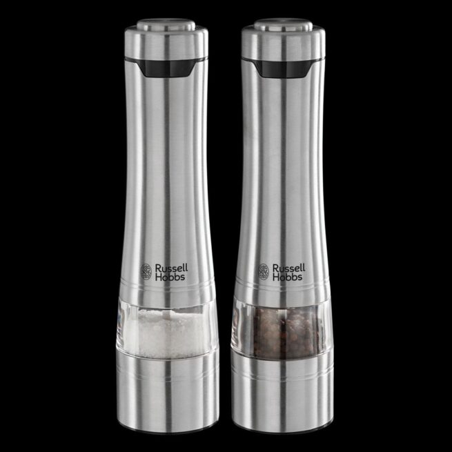 Set rasnite electrice Russell Hobbs, condimente, mecanism ceramic, iluminare LED, design elegant, argintiu [6]