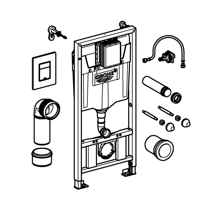 Set rezervor Grohe 39859000, Cadru 3in1 Rapid SL, tip instalare incastrat, tip placare uscata, numar moduri spalare 2 [5]