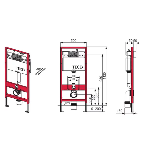Set rezervor incastrat TECEbase cu sistem de fixare si clapeta TECEnow crom lucios [2]