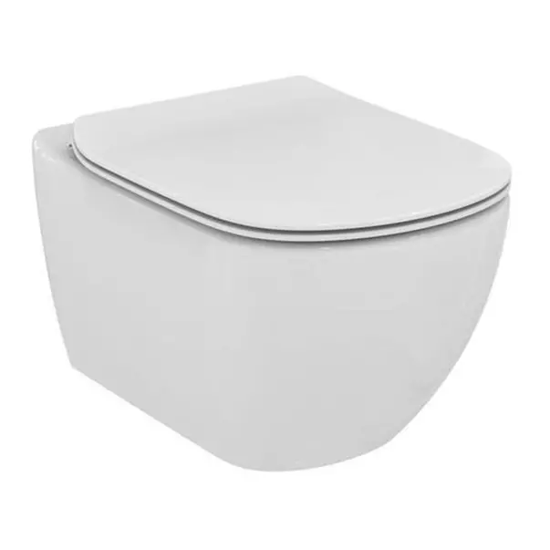 Set rezervor WC Ideal Standard ProSys si clapeta crom plus vas WC Tesi Aquablade cu capac soft close [2]