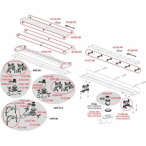 Set rigola cu capac faiantabil APZ13-DOUBLE9 FIT AND GO 55 cm [3]