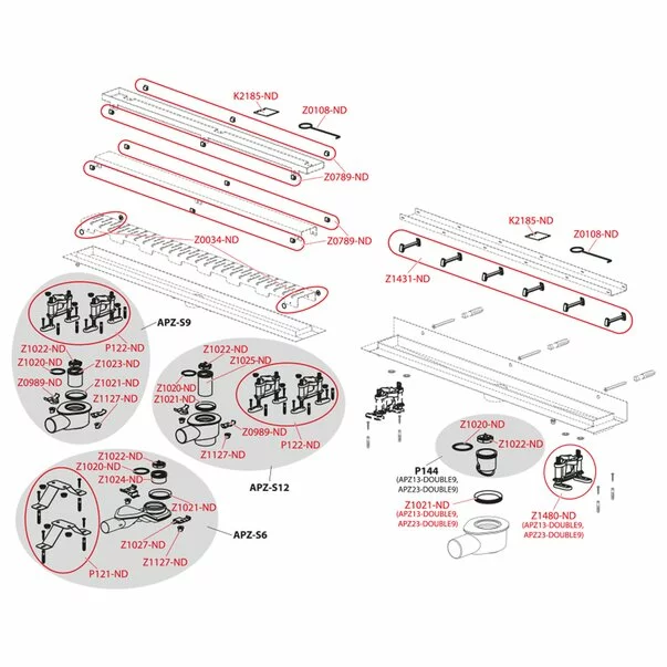 Set rigola cu capac faiantabil APZ13-DOUBLE9 FIT AND GO 65 cm [4]