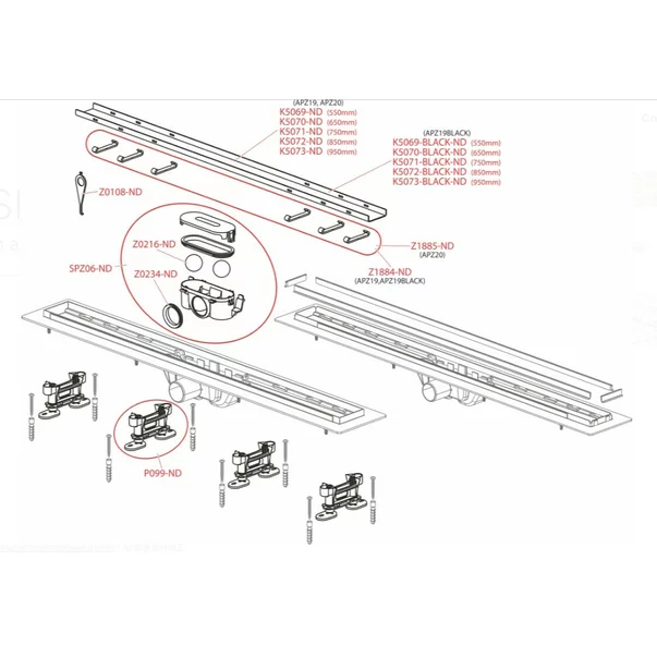 Set rigola pentru dus cu capac Alca APZ19 Simple 65 cm [2]