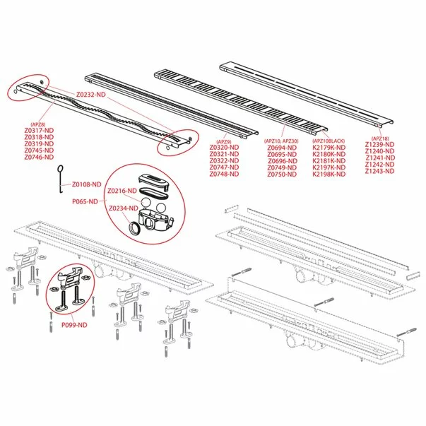 Set rigola pentru dus cu capac Alca APZ9 Simple 65 cm [3]
