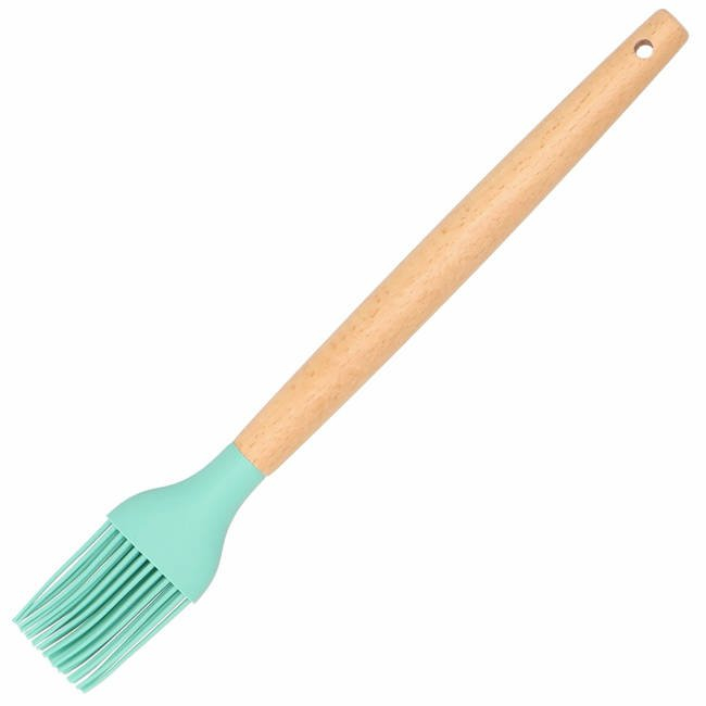 Set Sersimo 12 ustensile de bucatarie din silicon termorezistent si maner din bambus, verde [7]