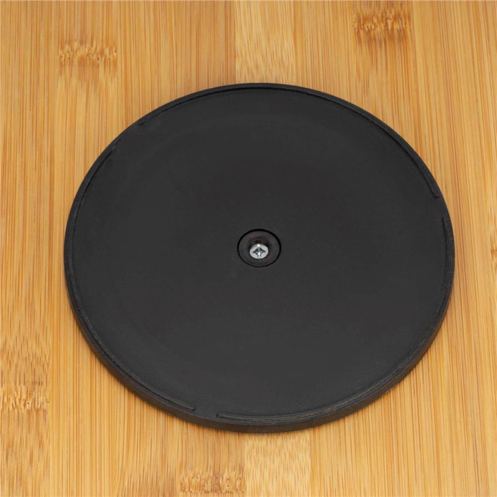 Set servire rotativ platou bambus 6 boluri portelan mecanism 360, 30 cm diametru, natural alb [14]